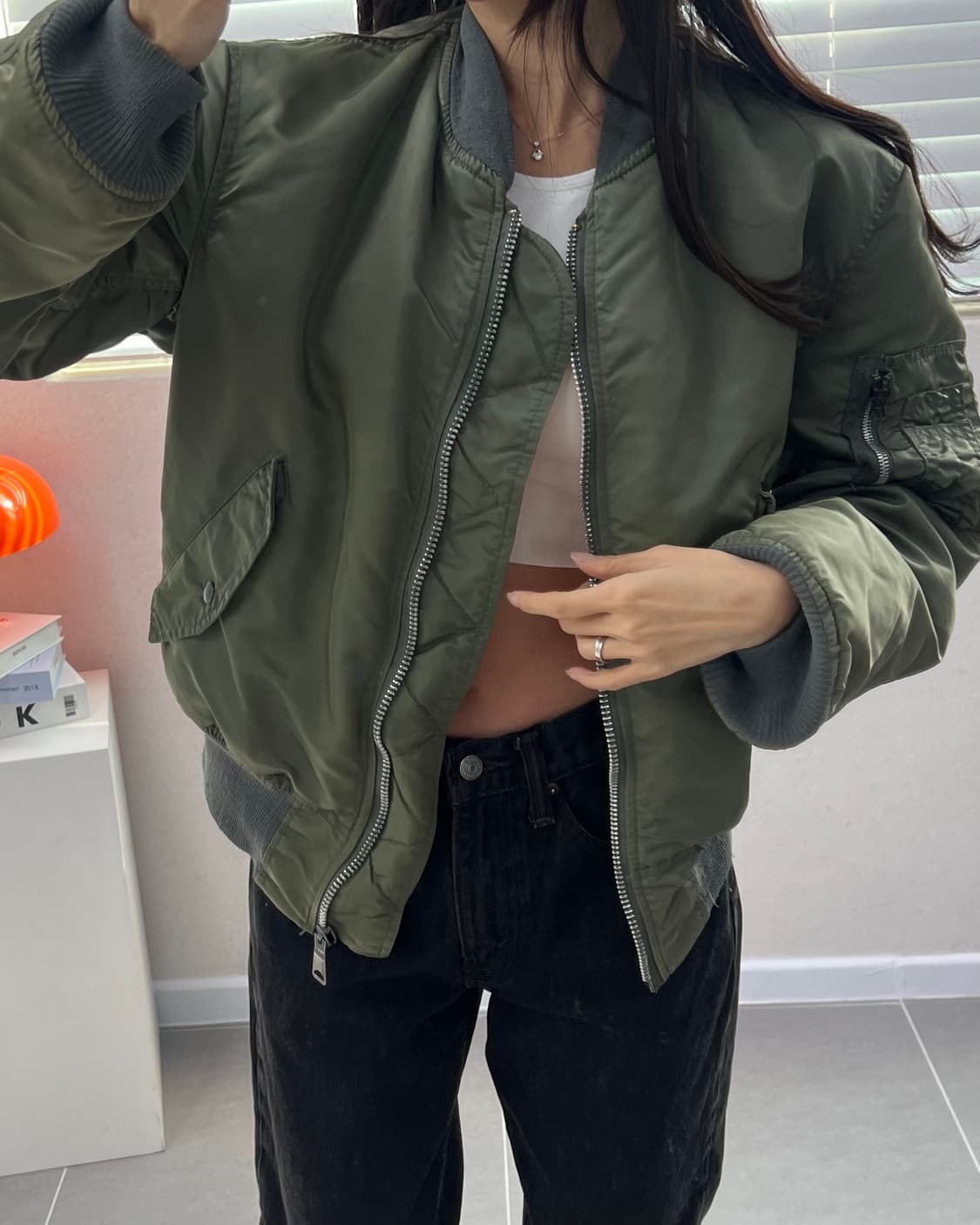 (S)90'S ALPHA USA 항공점퍼-M1694 상품이미지1