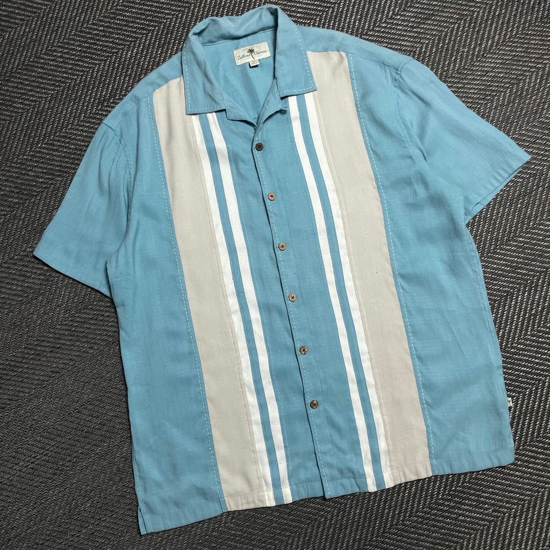 Island shores 실키 하와이안 쿠바 셔츠 y 5090 상품이미지1