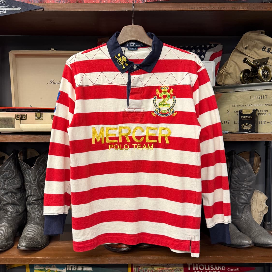 90s 폴로 랄프로렌 MERCER team 럭비 티셔츠 프레피 N1100 상품이미지1