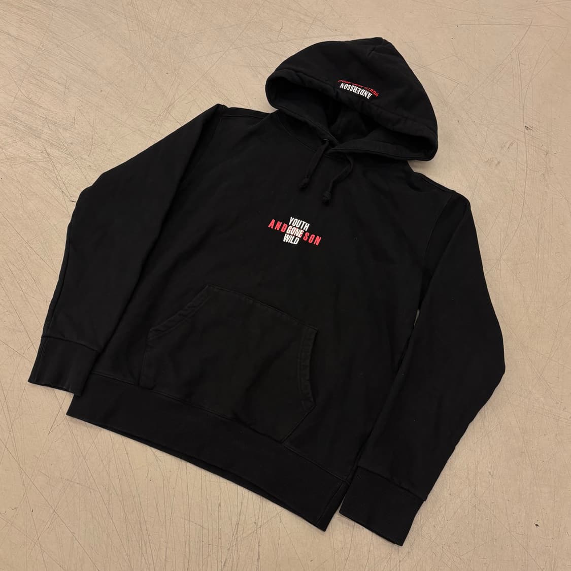 앤더슨 벨 빅로고 프린팅 후드티 상품이미지1