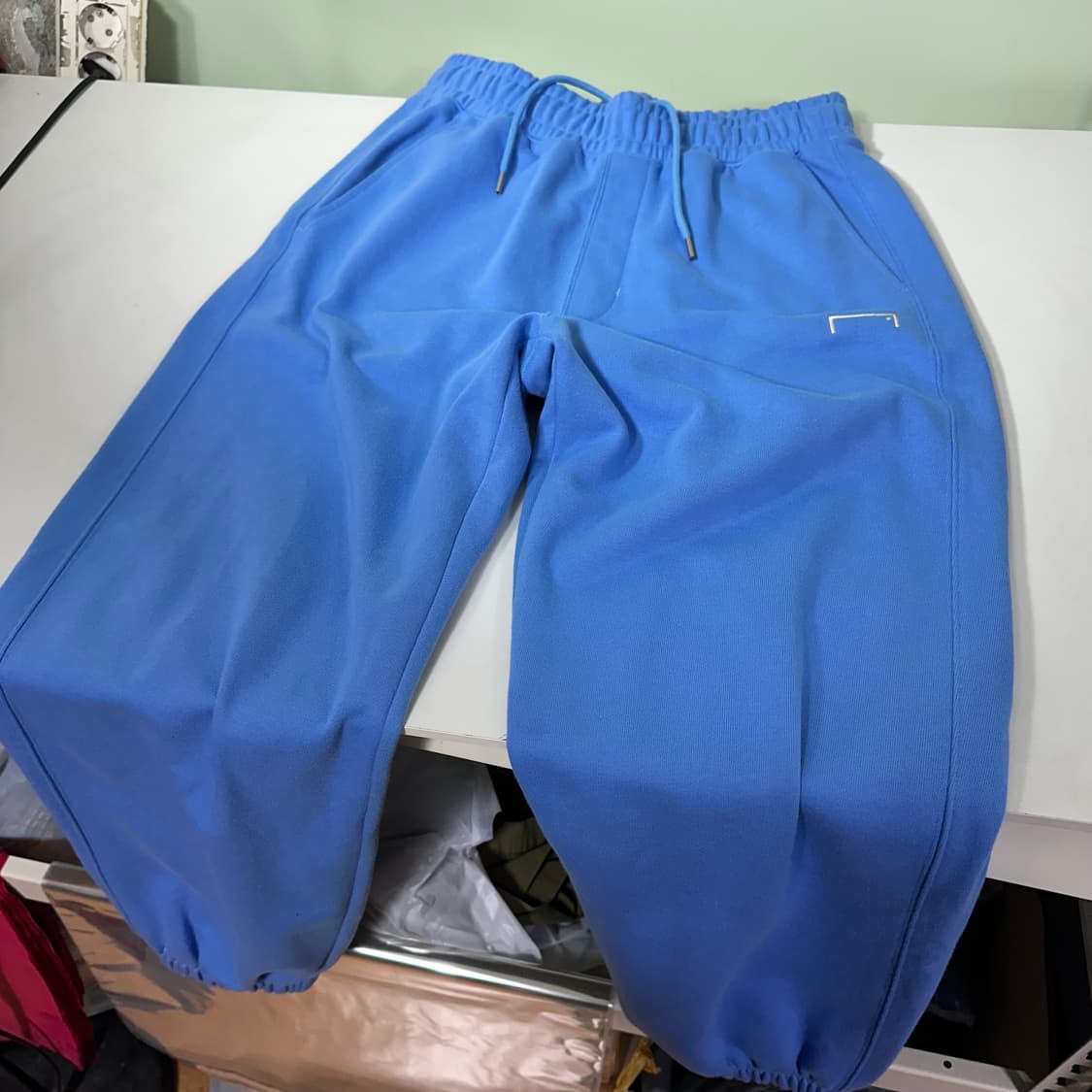 M-L 골스튜디오 스카이블루 기본로고 루즈핏 스웻코튼 조거팬츠 상품이미지4