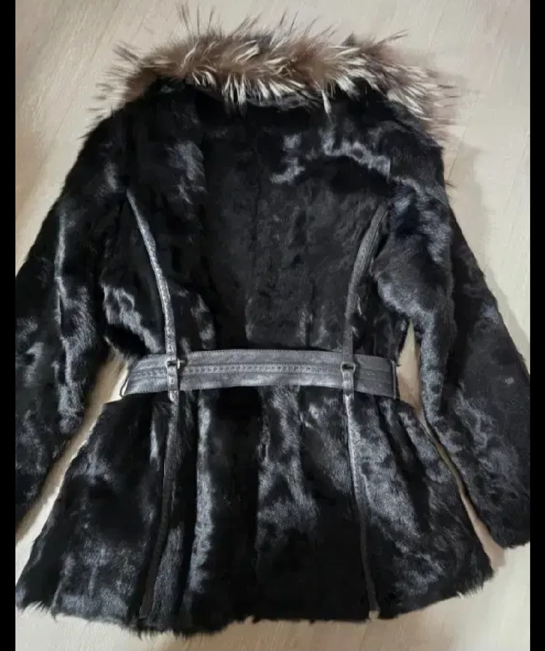 크로커다일 폭스털 블랙코트 싸이즈 100 상품이미지2