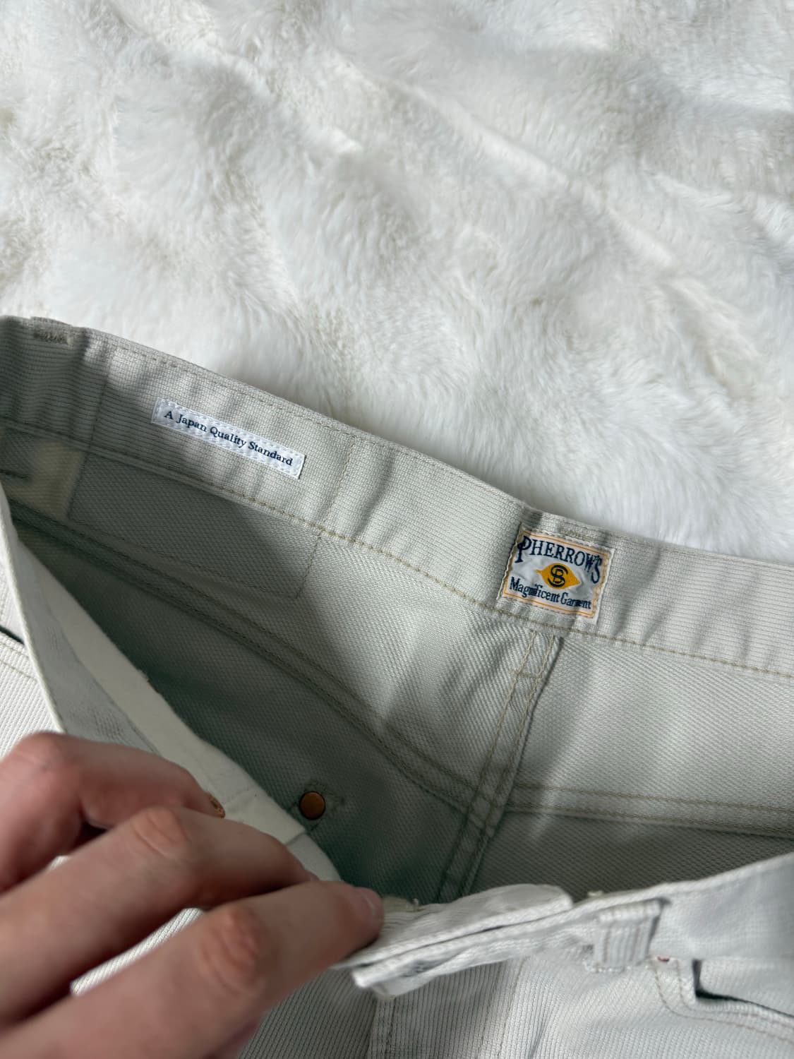 [32] 페로우즈 488 1960s 피케 코튼 팬츠 아이보리 상품이미지4