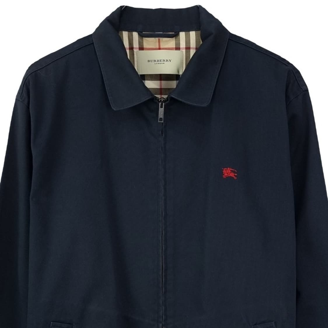 [버버리] 로고 자수 집업 블루종 자켓 네이비 P01529 상품이미지4