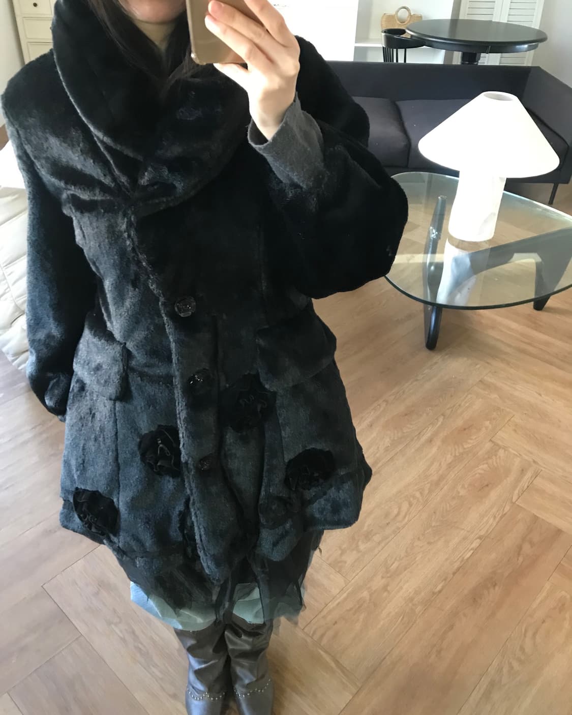 vintage rose eco fur jacket 상품이미지2