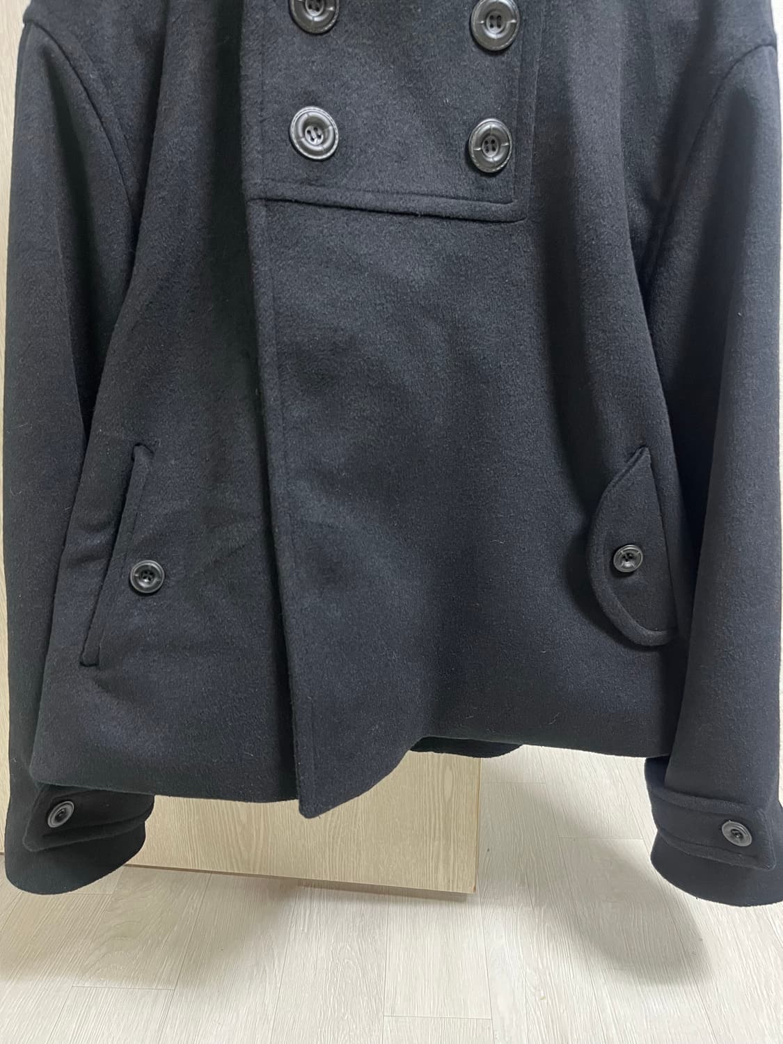 오피쉬 QUAD BUTTON SHORT COAT, BLACK 상품이미지3