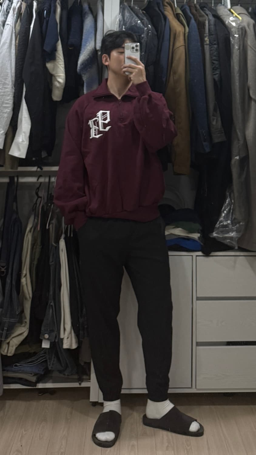 하프집업 버건디 프리사이즈(105) 상품이미지1