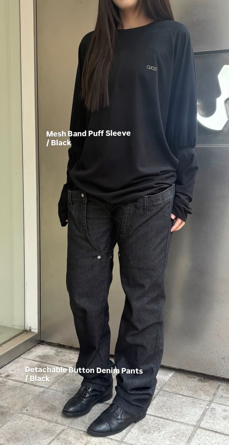 Ojos Mesh Band Puff Sleeve / Black 상품이미지1