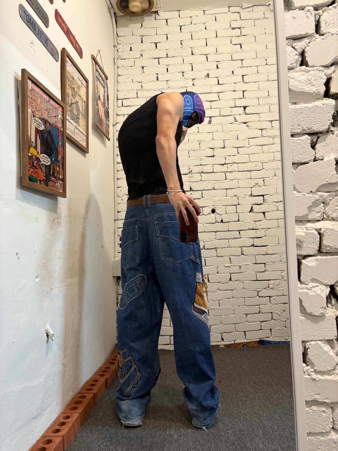 RAW BLUE 디테일 데님 배기 진 상품이미지3