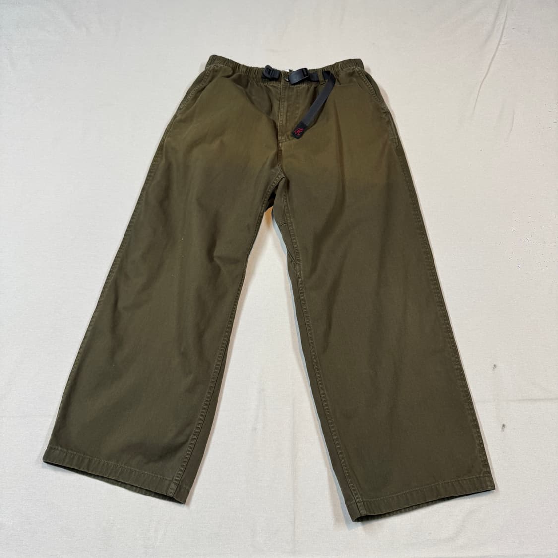 L) 그라미치 와이드 카키 벨티드 팬츠 면바지 상품이미지1