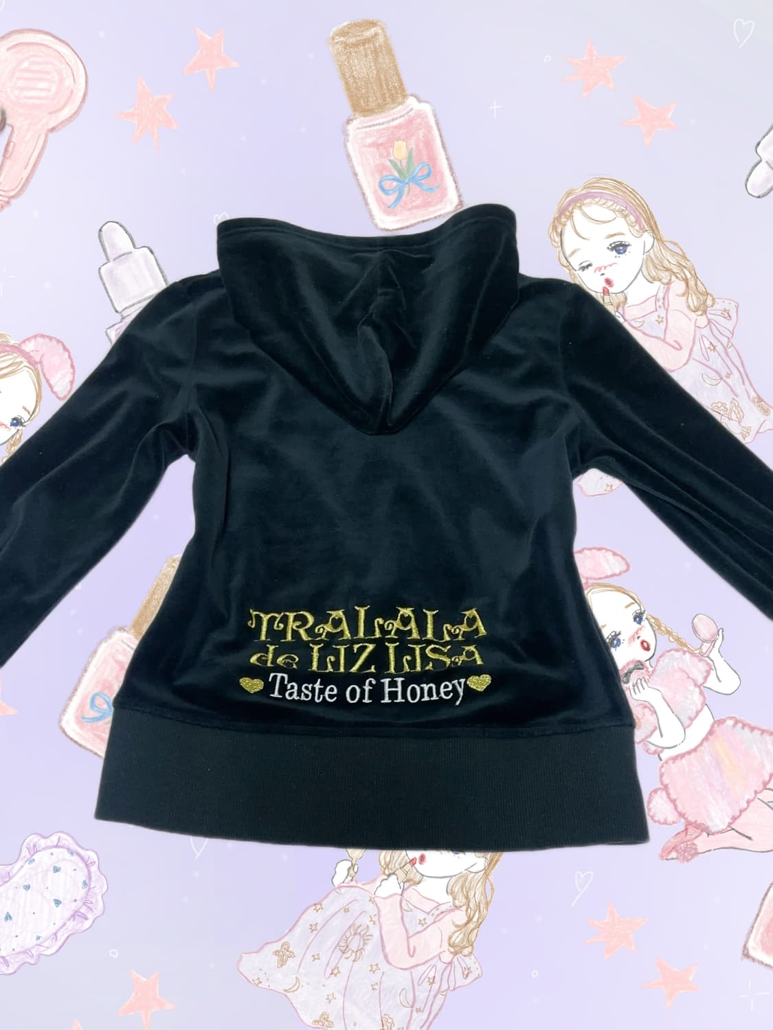 리즈리사&트랄라라 콜라보 벨벳 레이스 후드집업 히메갸루오네갸루stc진리 상품이미지1