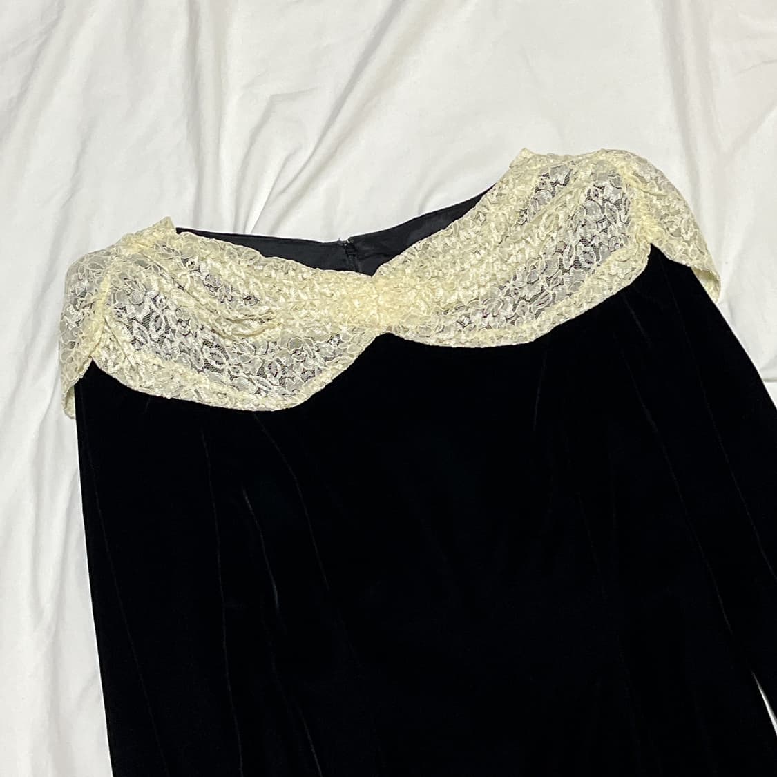 빈티지 ) 레이스 벨벳원피스 상품이미지1