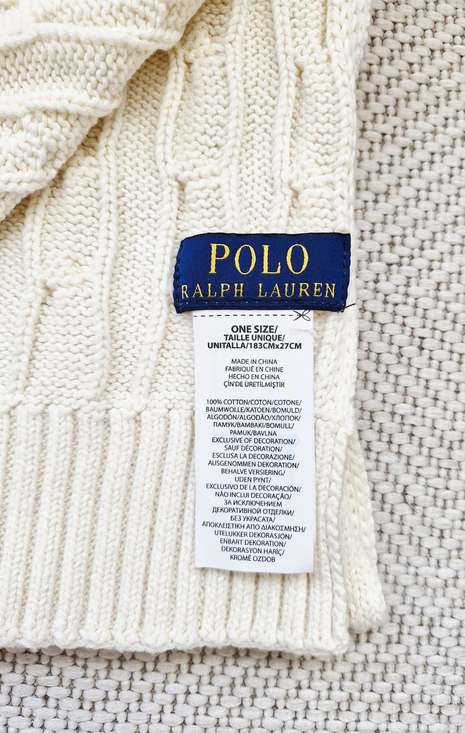 폴로 랄프로렌 코튼 케이블 니트 머플러  상품이미지4