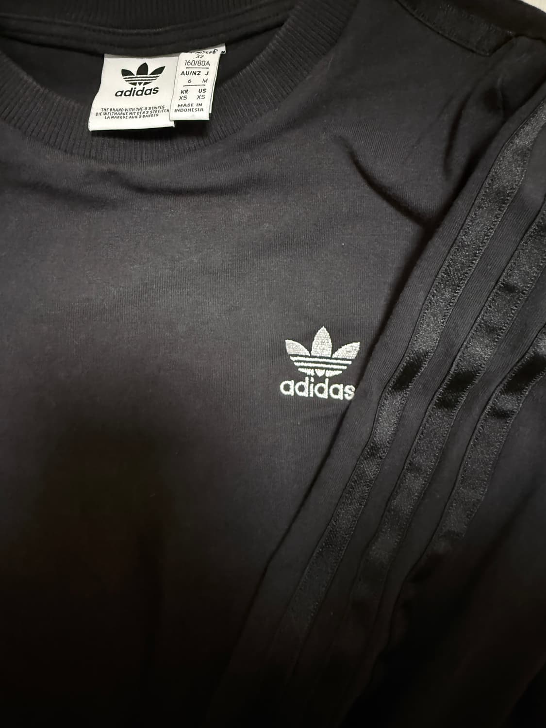 🖤adidas 아디다스 크롭 긴팔 티셔츠 블랙 XS 🖤 상품이미지5