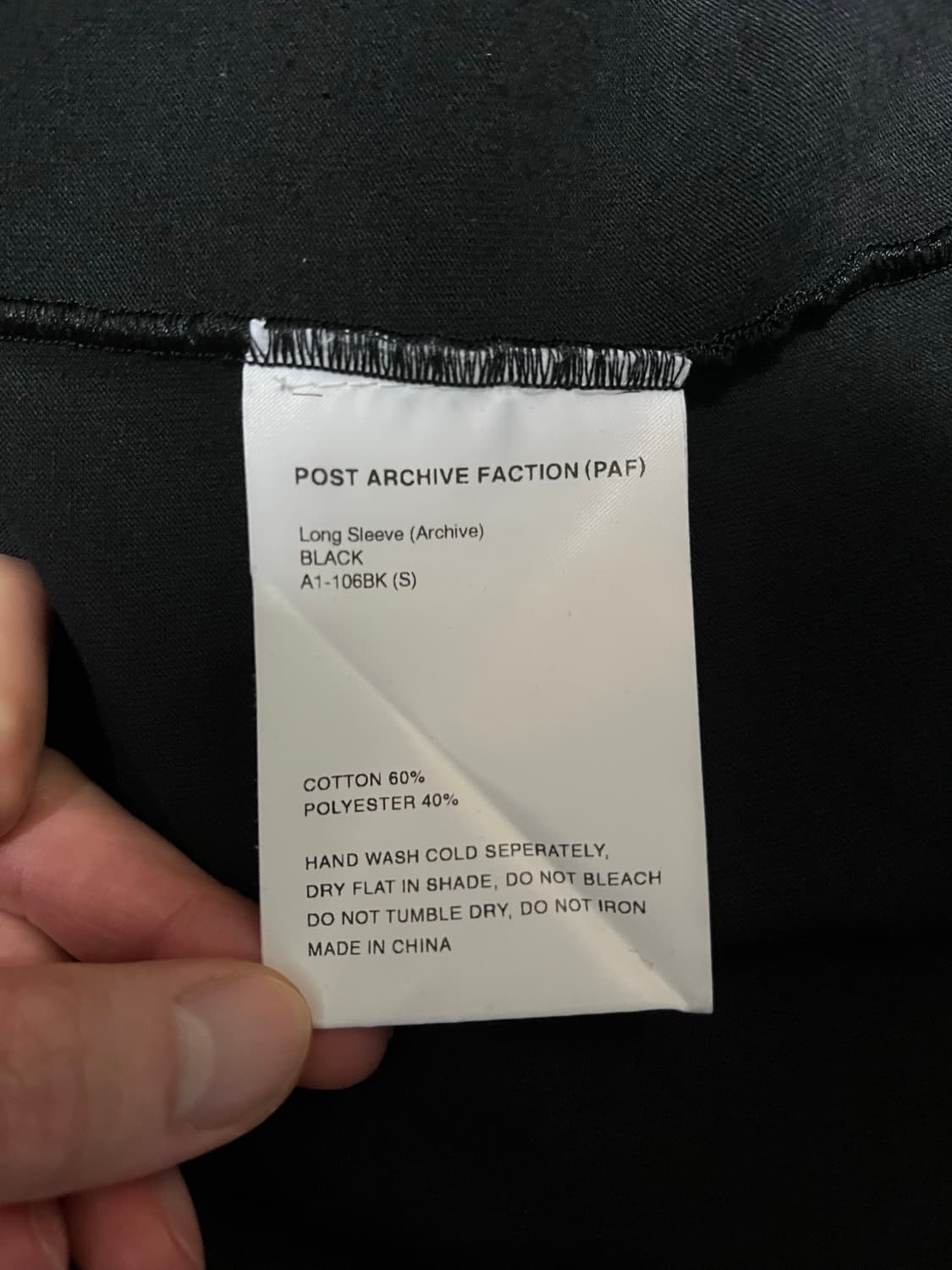 (S) paf 파프 아카이브 롱슬리브 블랙 상품이미지7
