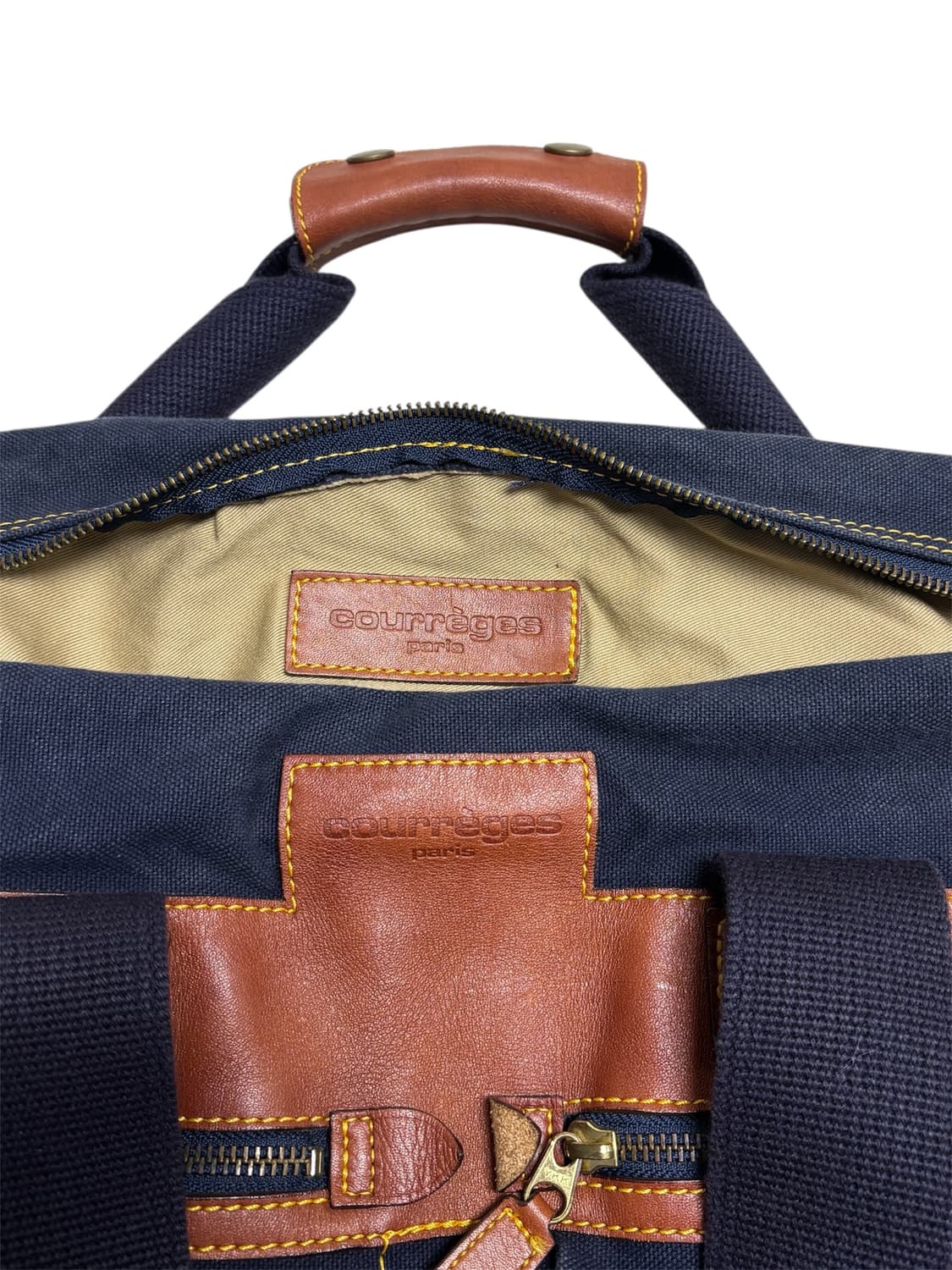 꾸레쥬 네이비 더블포켓 보스턴 백 상품이미지4