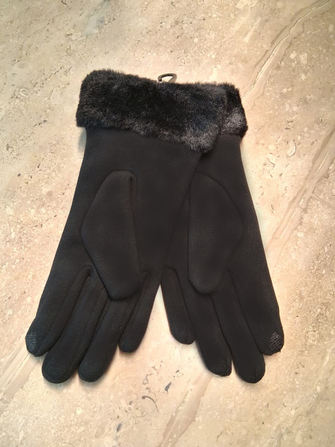 방한 두툼 보아퍼 안감 여성용 장갑 블랙 (새상품) 상품이미지5