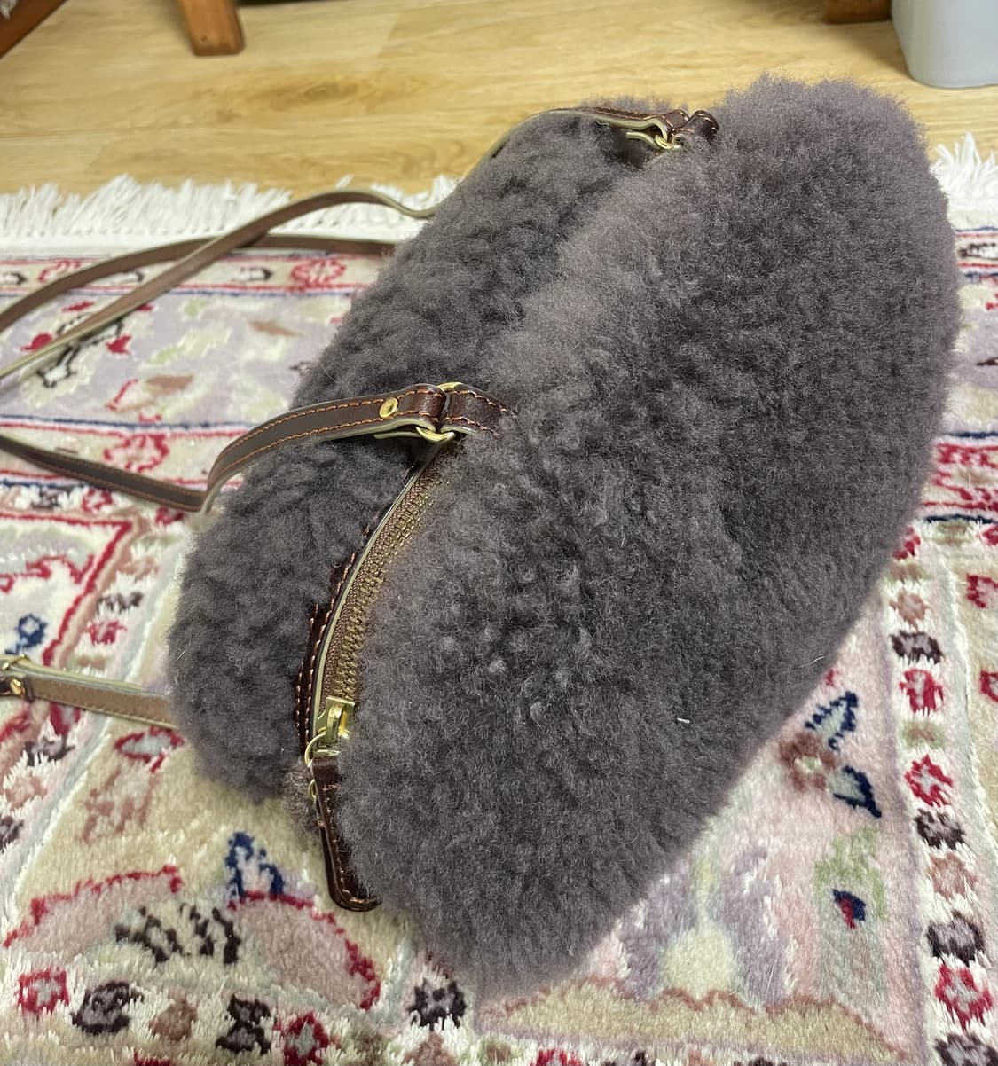 Muku 양털 울 뜨개 니트 퍼 백팩 or 숄더백 상품이미지2