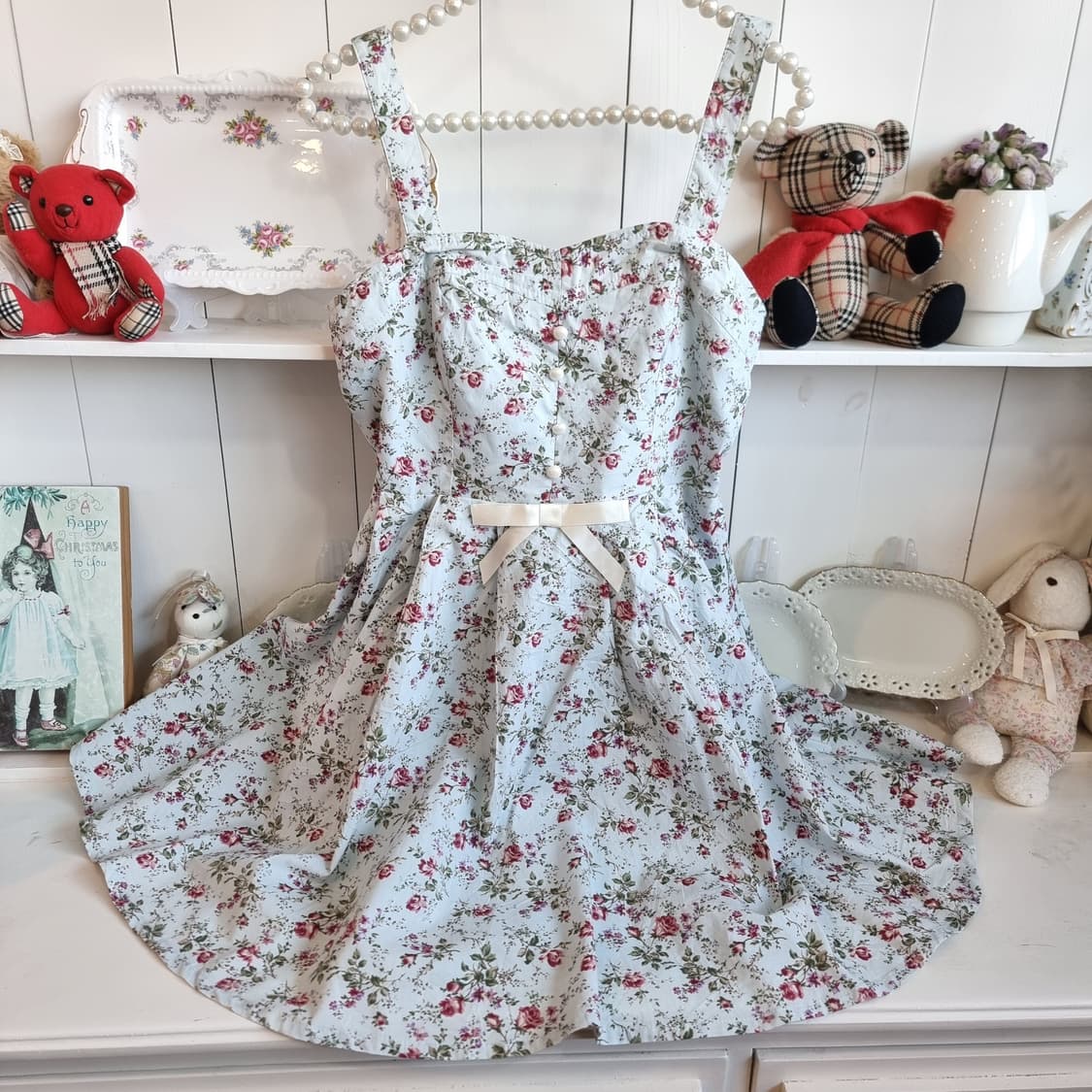 로즈 플라워 코튼 원피스 상품이미지1