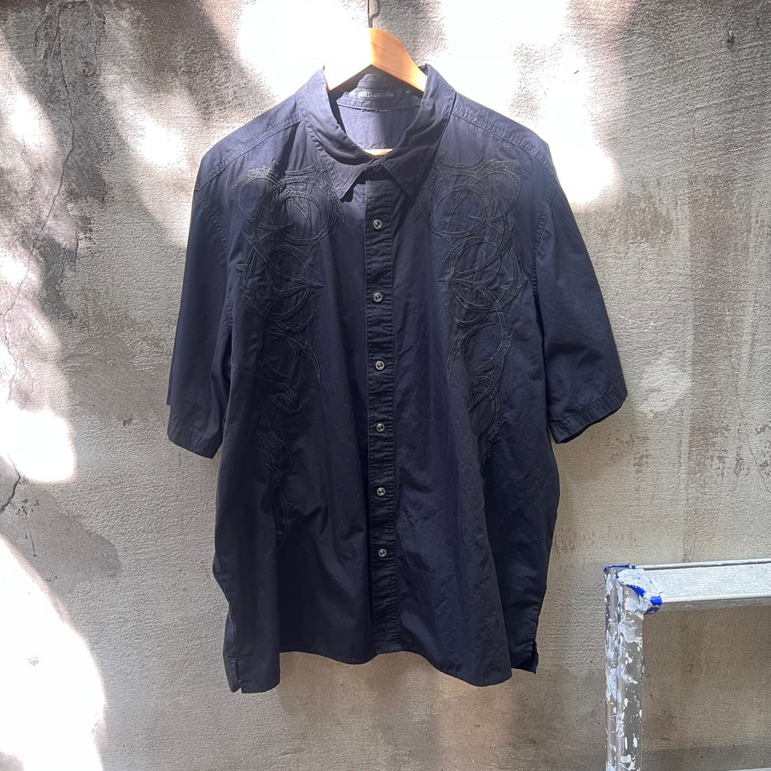 할리데이비슨 자수 반팔 셔츠 블랙  상품이미지1