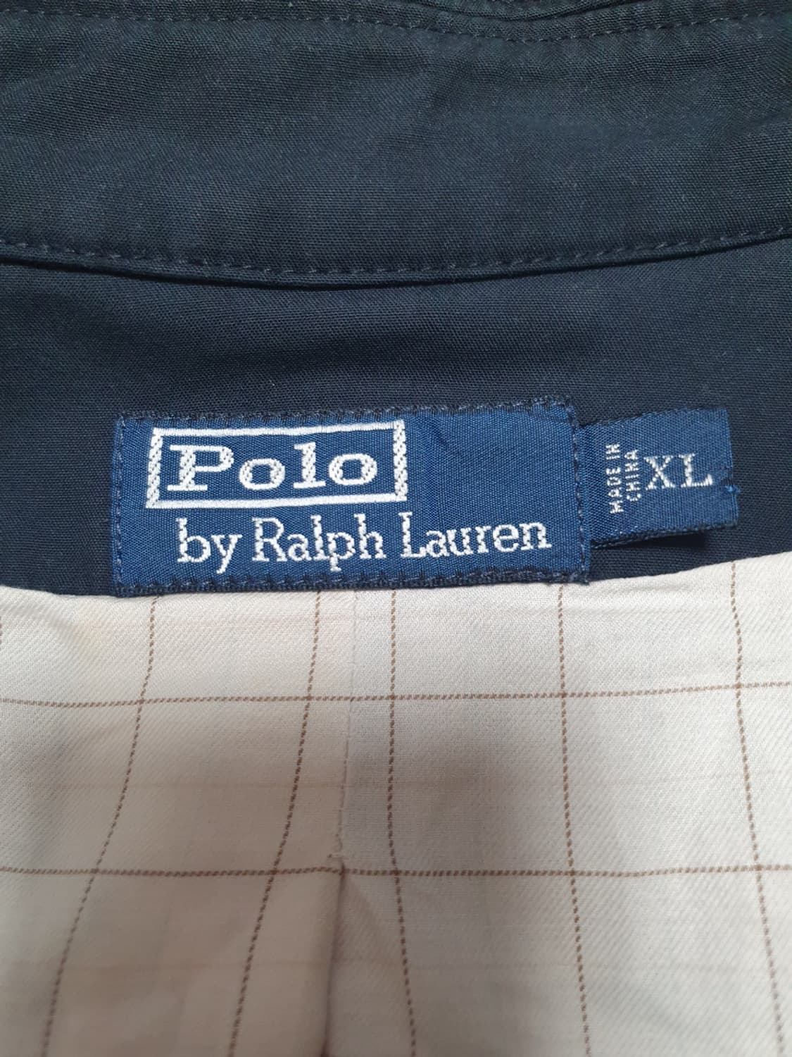 폴로 랄프로렌 네이비 필드 자켓 XL / 가죽카라 스탠드넥 상품이미지9