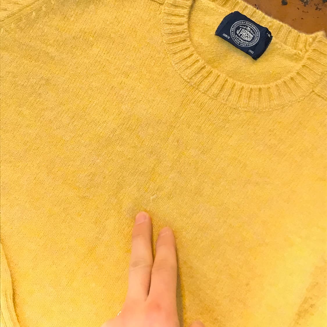 Jpress 제이프레스 옐로우 울 니트 남성 105 사이즈  상품이미지4