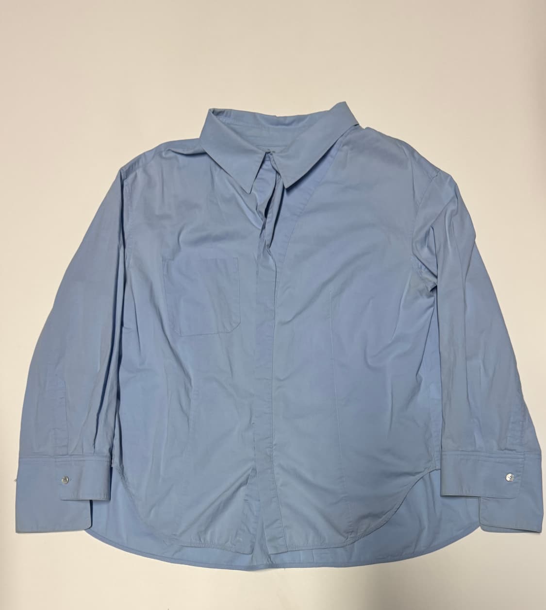 여성 한섬 시스템 오버핏 셔츠 블라우스 66 스카이블루 상품이미지1