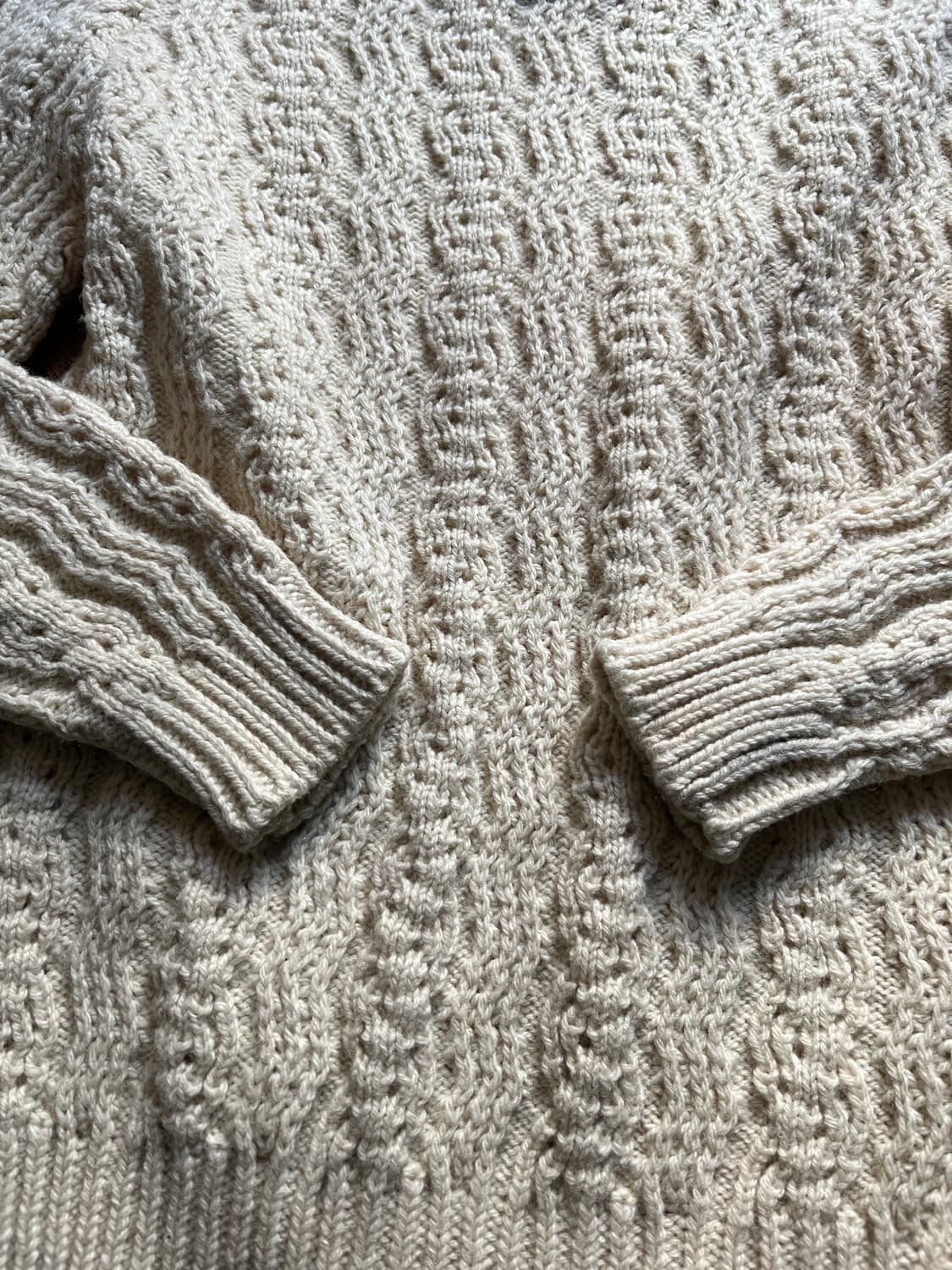 [M]90's 아일랜드제 핸드메이드 아란 피셔맨 스웨터 F3 상품이미지3