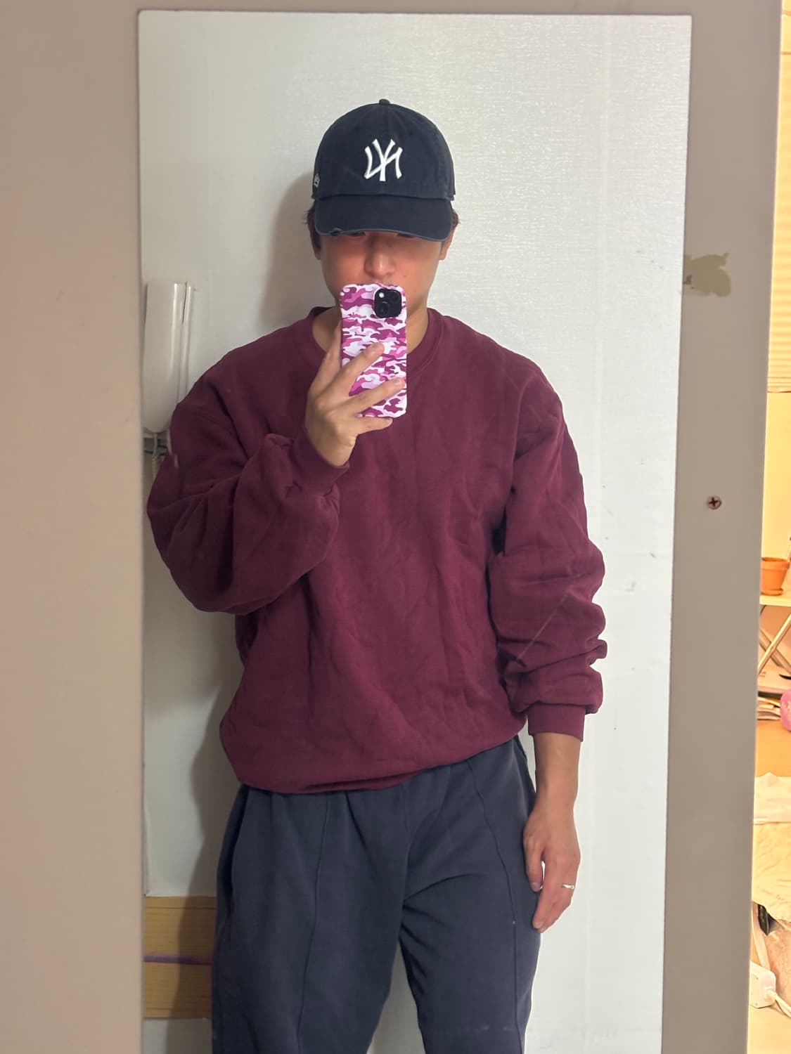 90s russell sweatshirts usa 러셀 스웻 버건디 상품이미지4