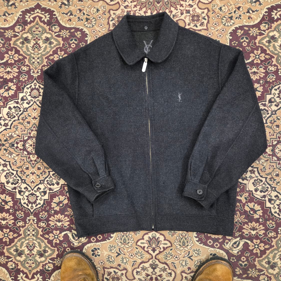 입생로랑 뿌르옴므 울 블루종 차콜 울자켓 울 스윙탑 스윙톱  상품이미지1