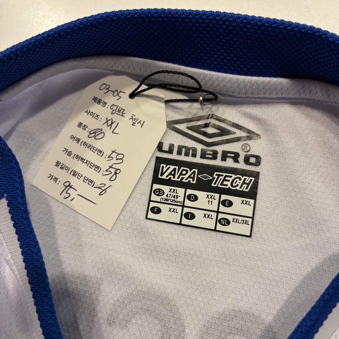 [2XL] 엄브로 03-05 첼시 FC 화이트 유니폼 반팔 D396 상품이미지6