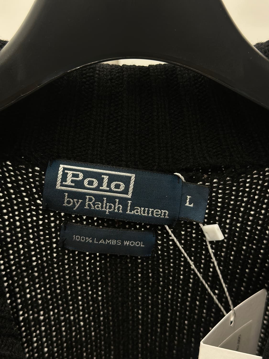 폴로 랄프로렌 램스울 블랙 니트집업  상품이미지3