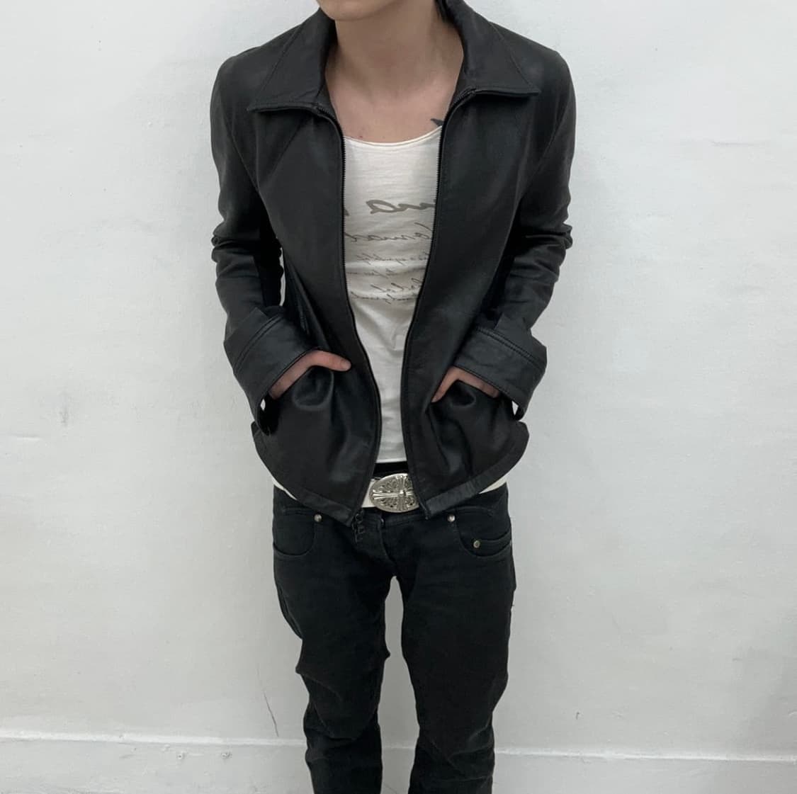 No id leather jacket 상품이미지5