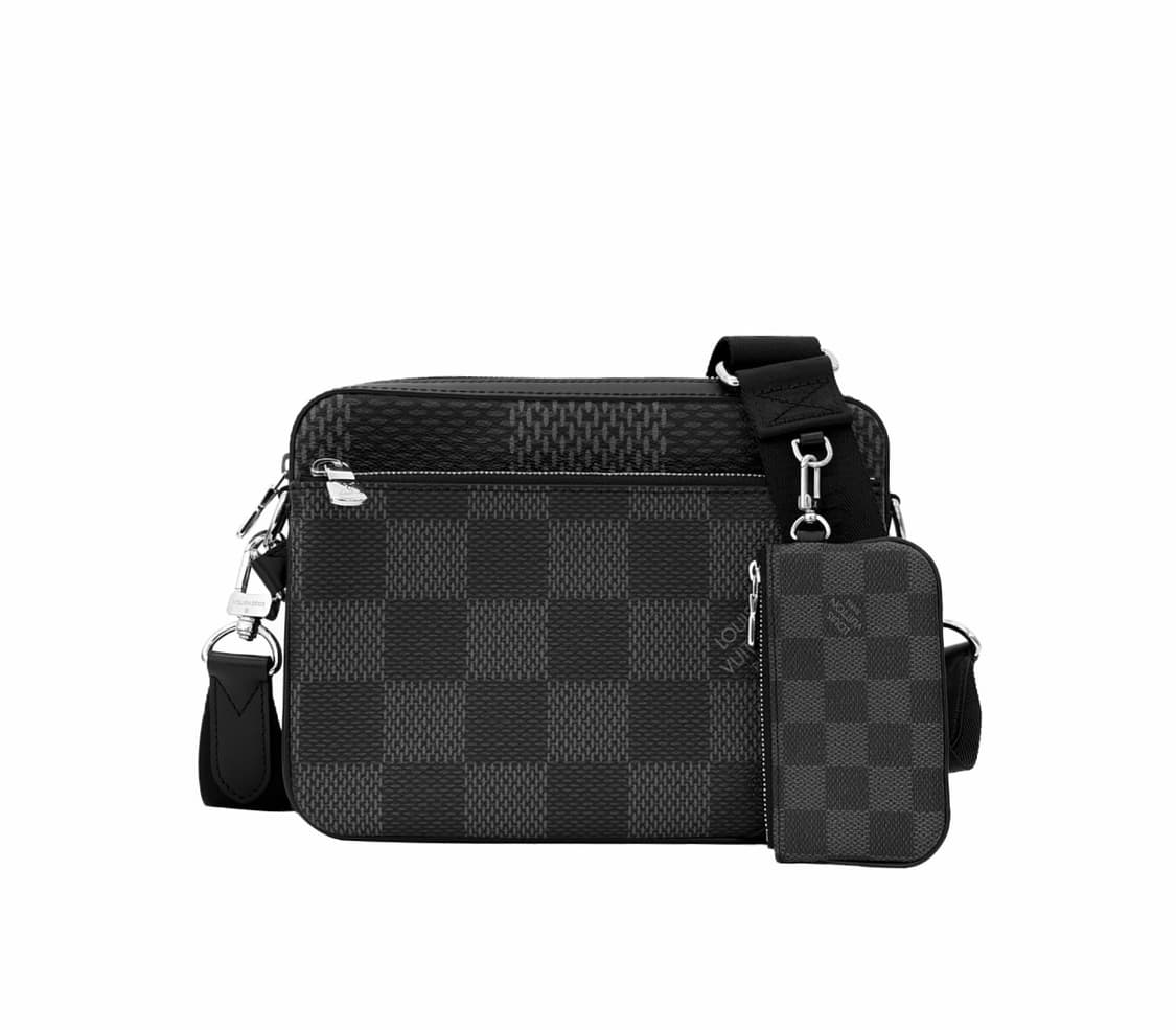 [OS] 루이비통 트리오 3D 다미에 그라파이트 크로스백 메신저백 블랙 상품이미지1