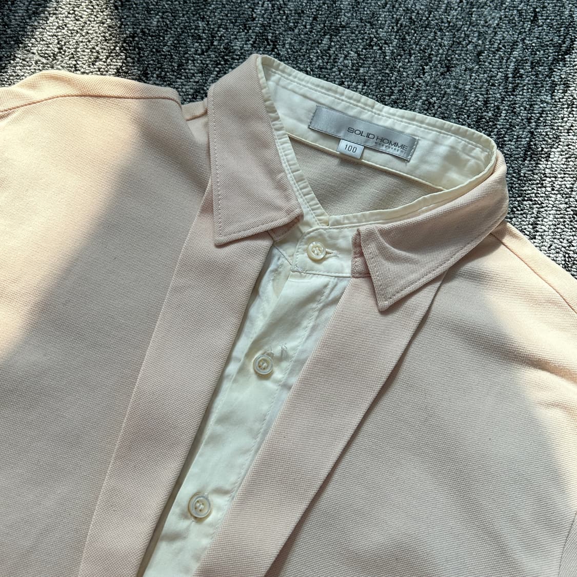 솔리드옴므 레이어드 핑크 긴팔티셔츠 상품이미지4