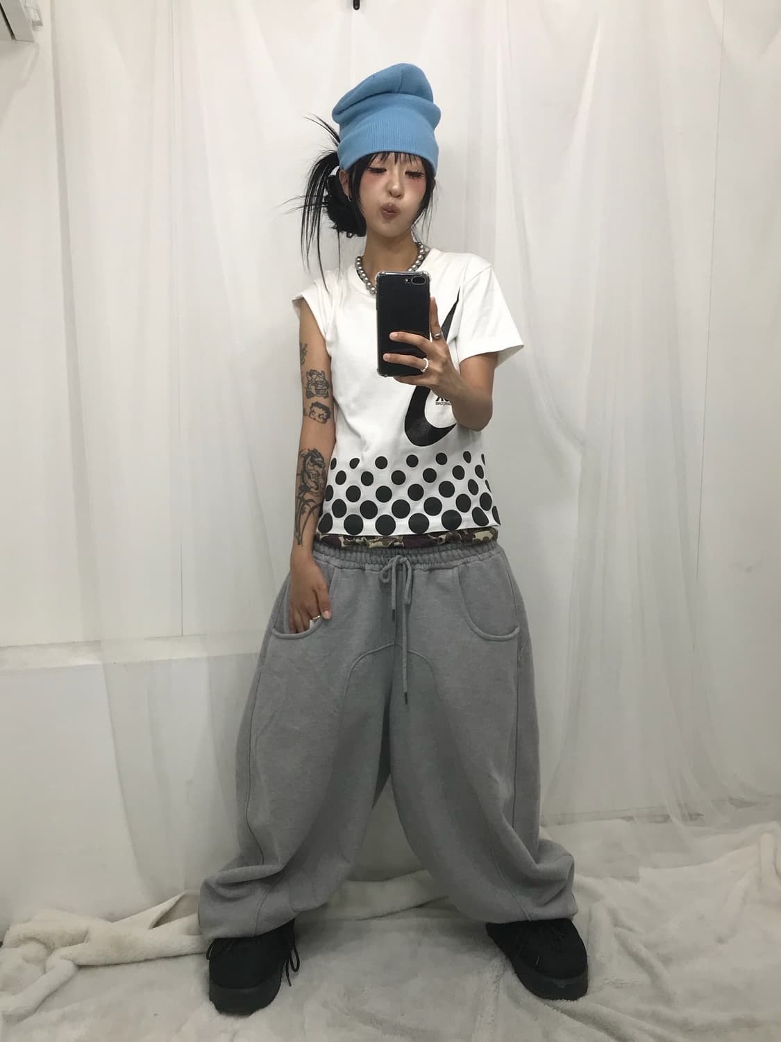 🖤 꼼데가르송 X 나이키 콜라보 도트 반팔 티셔츠 🖤 상품이미지4