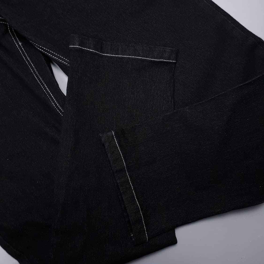 Y&X 흑청 블랙 백실버자수 데님 점프슈트 SIZE M 상품이미지5