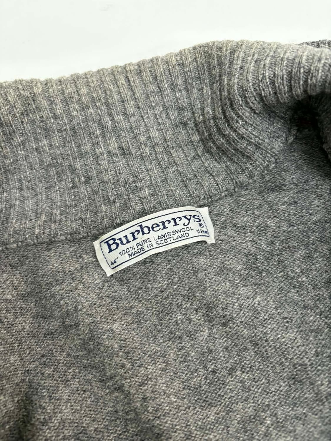[44] 버버리 노바체크 램스울100% 숄카라 니트 가디건 상품이미지3