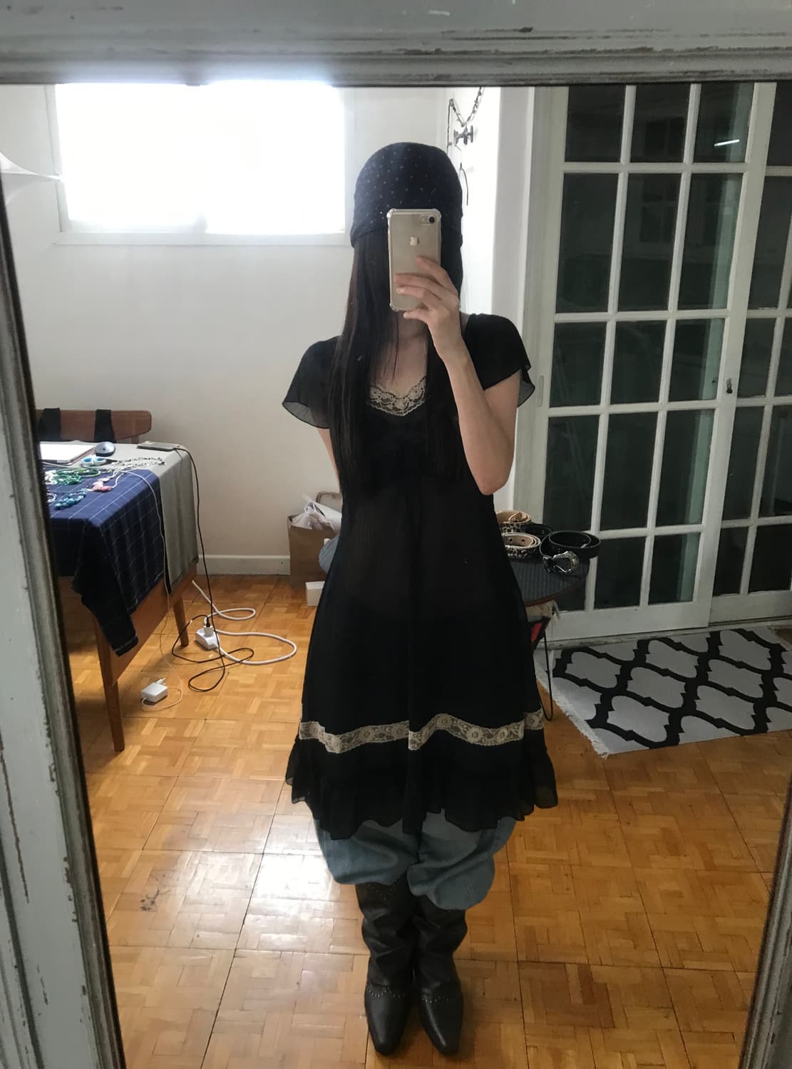 vintage see-through lace one-piece 상품이미지1