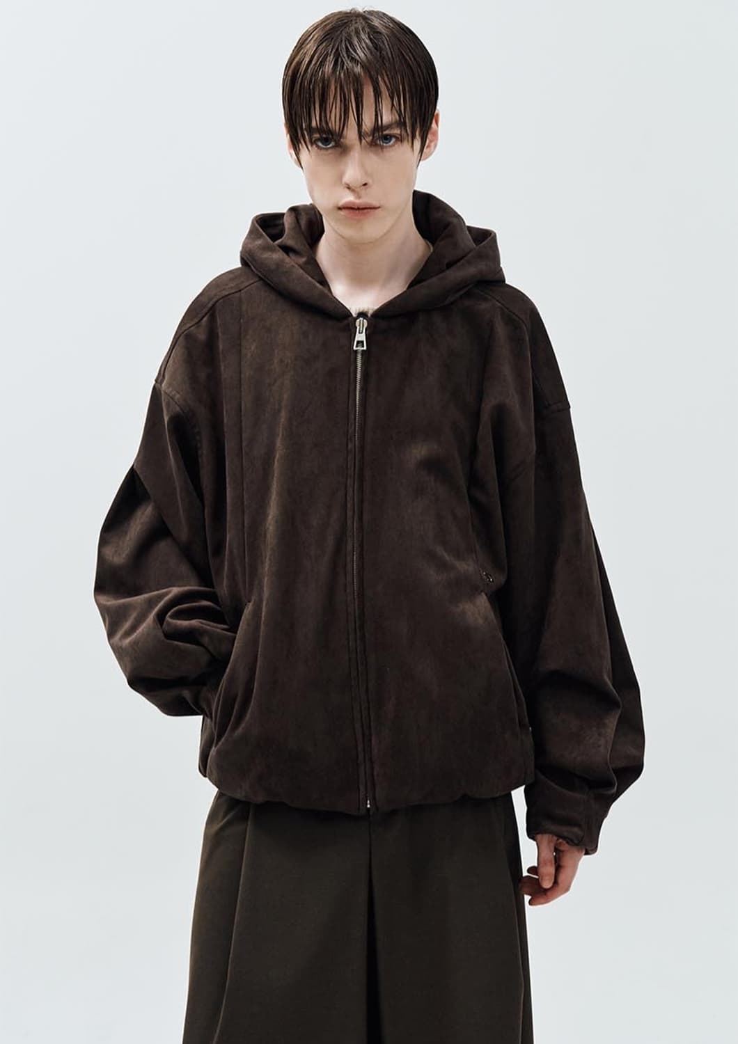 송지오 25FW 브라운 스웨이드 후드 점퍼 상품이미지2