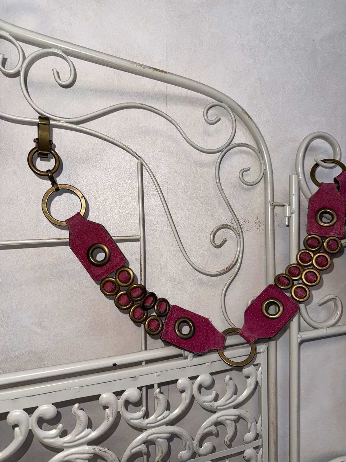 Cherry pink gold eyelet chain belt 상품이미지2