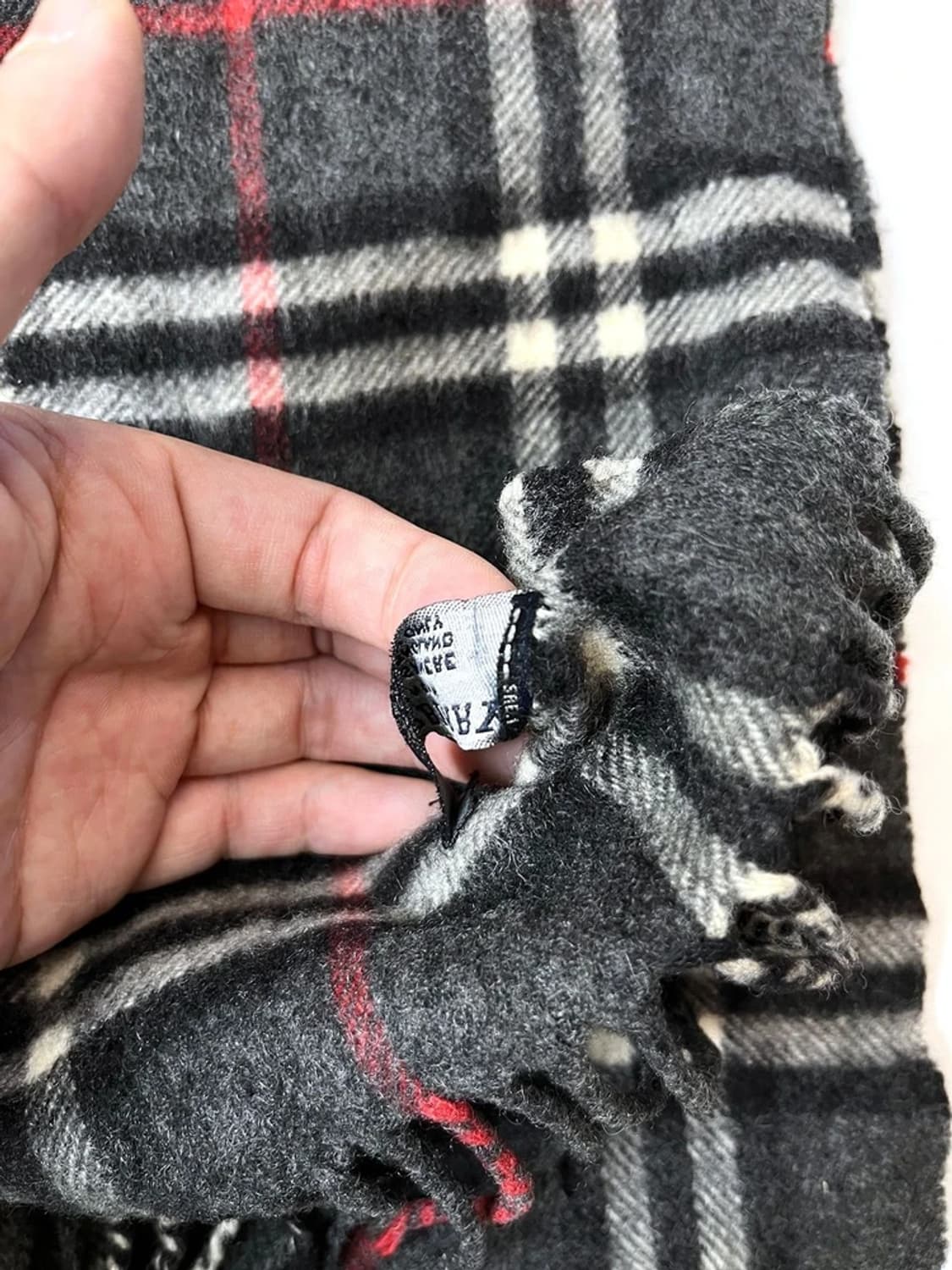 버버리 90s 100% 캐시미어 노바체크 목도리 A1437 상품이미지5