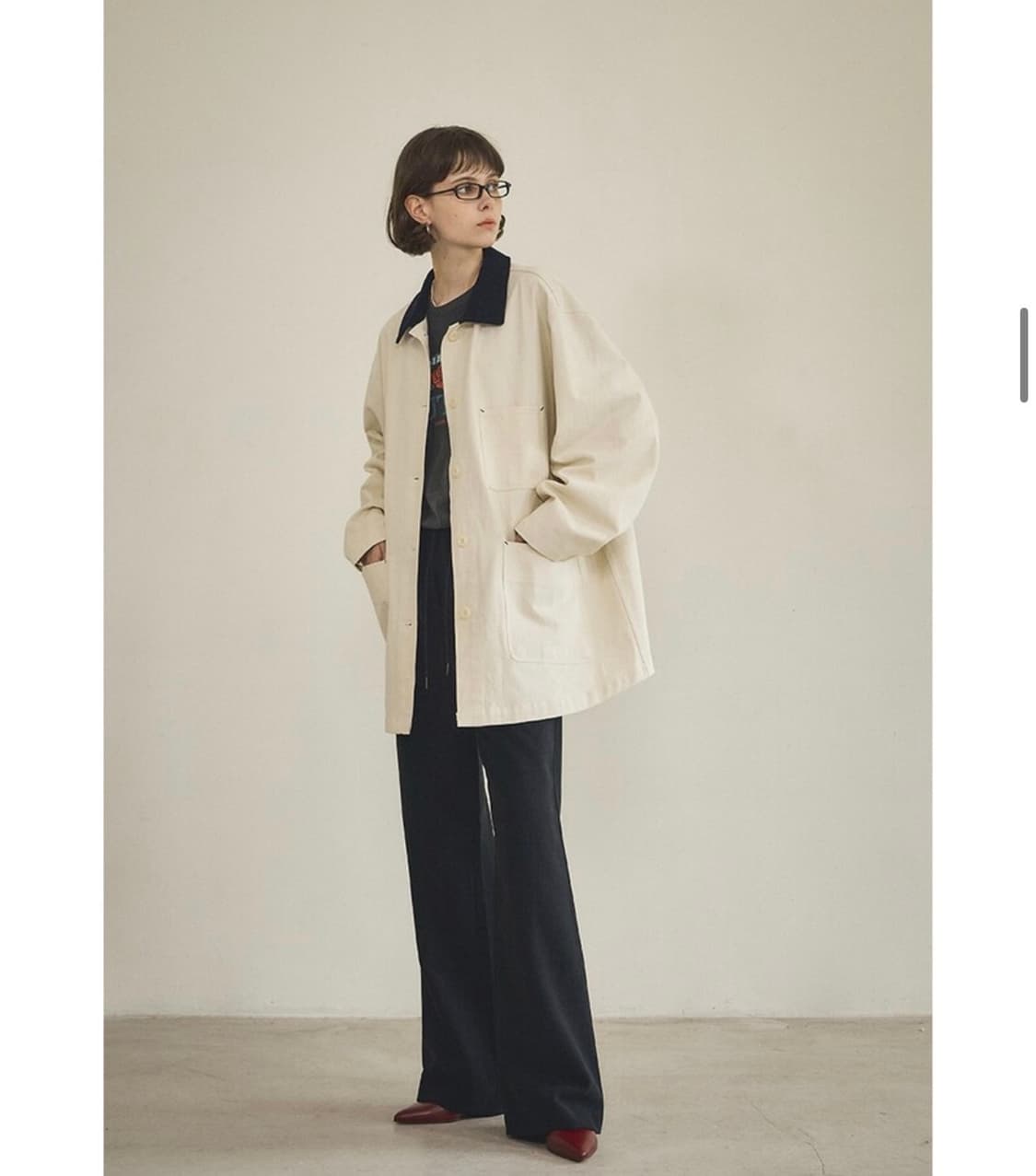 반원아틀리에 카라배색 워크자켓 상품이미지4