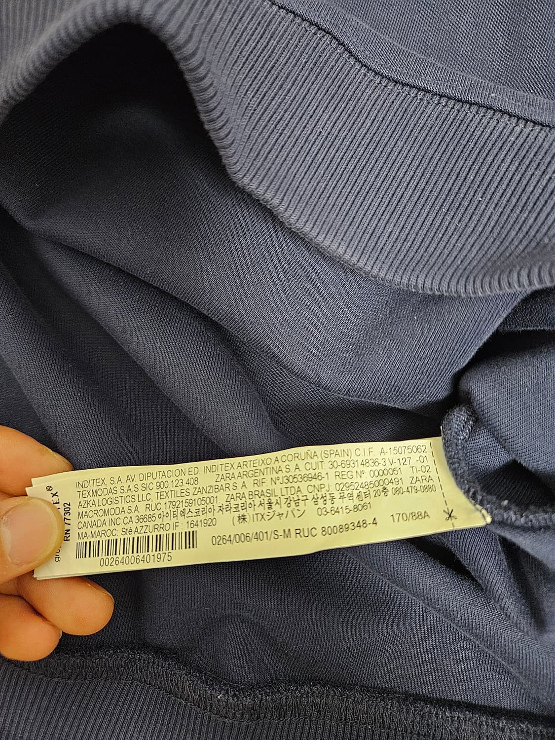 자라 아더에러 폴로맨투맨 네이비 s-m 상품이미지4