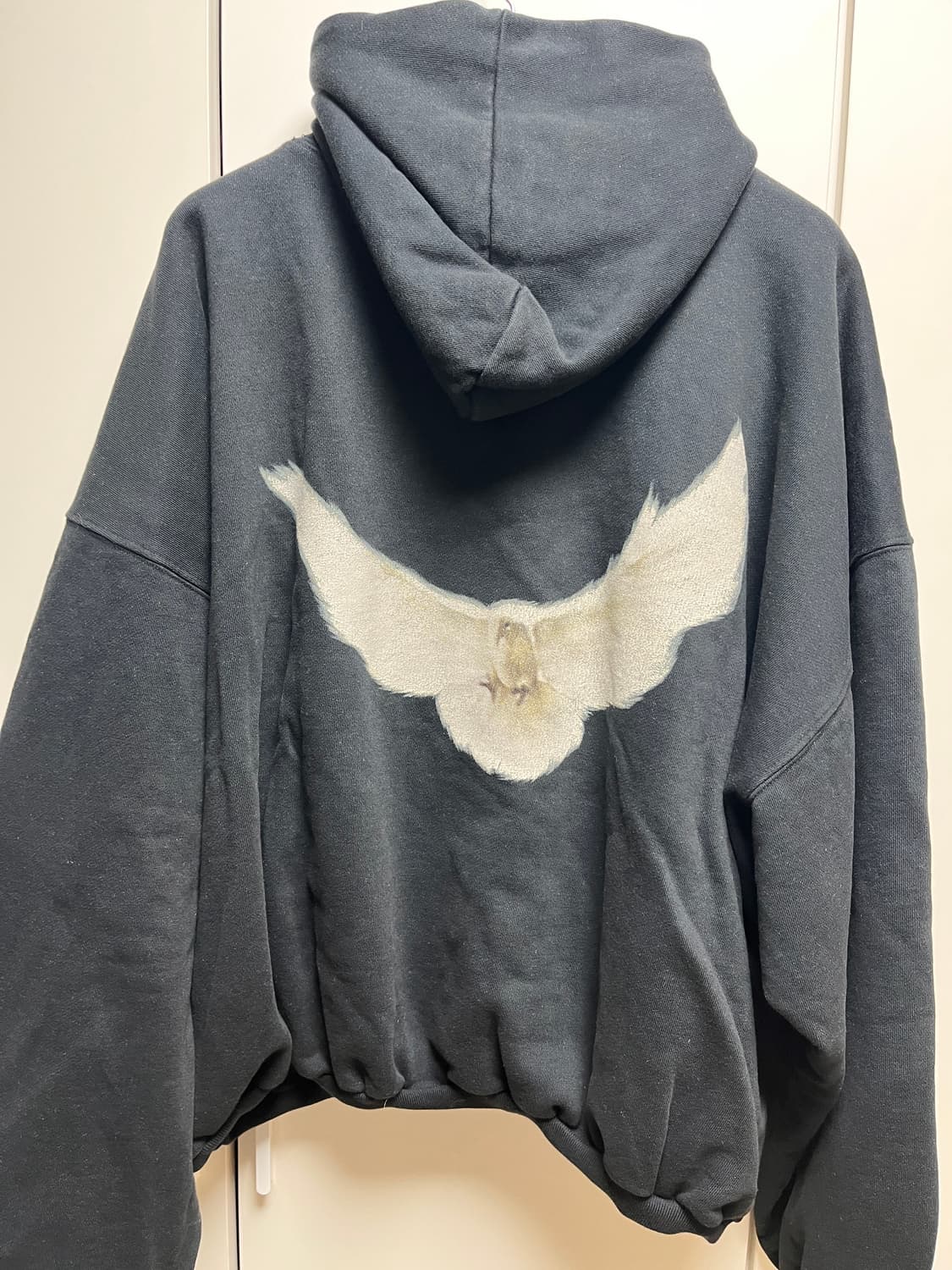 이지X갭 엔지니어드 바이 발렌시아가 도브 후드 워시드 블랙 S사이즈 상품이미지4