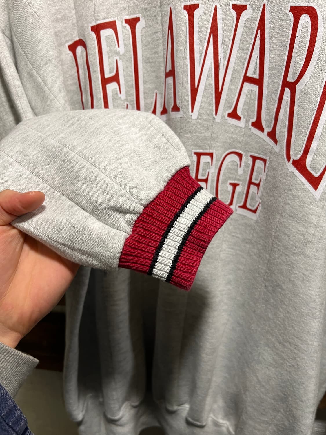 [XL]90's 저지스 USA Made DELAWARE 칼리지 스웻셔츠 상품이미지5