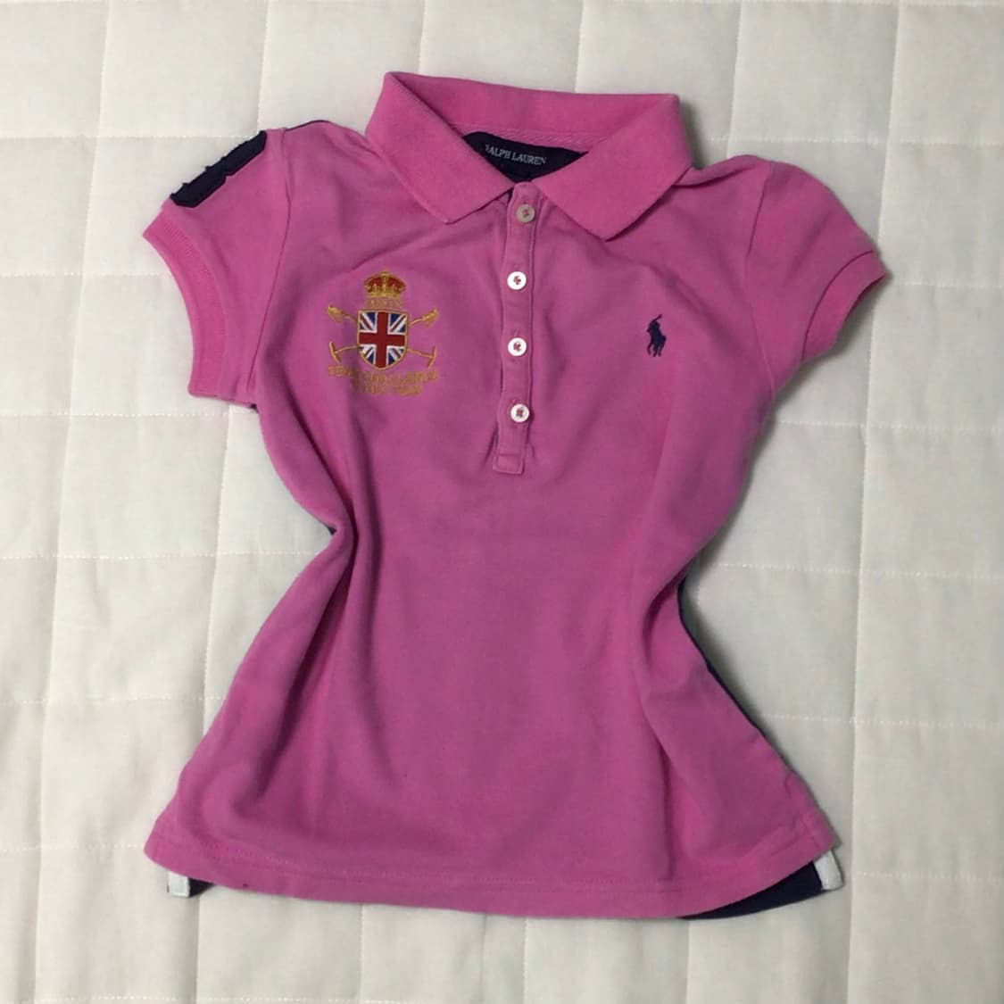 slim hot pink crop vintage polo pk shirt 상품이미지1