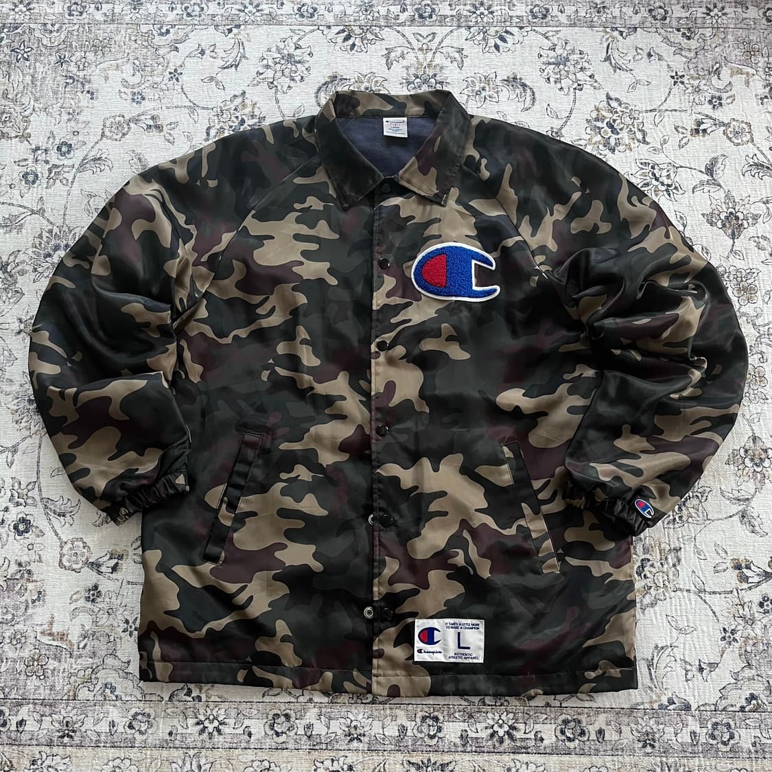 챔피온 빅로고 카모 코치자켓 상품이미지1