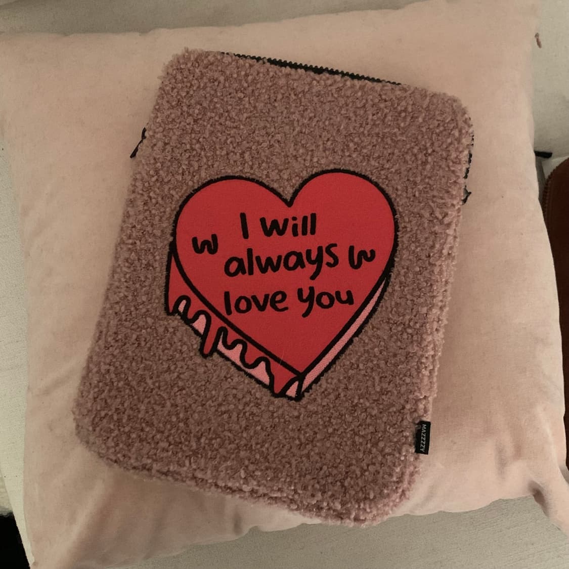 마찌 핑크 퍼 부클 아이패드 파우치 하트 케이스 태블릿 상품이미지3