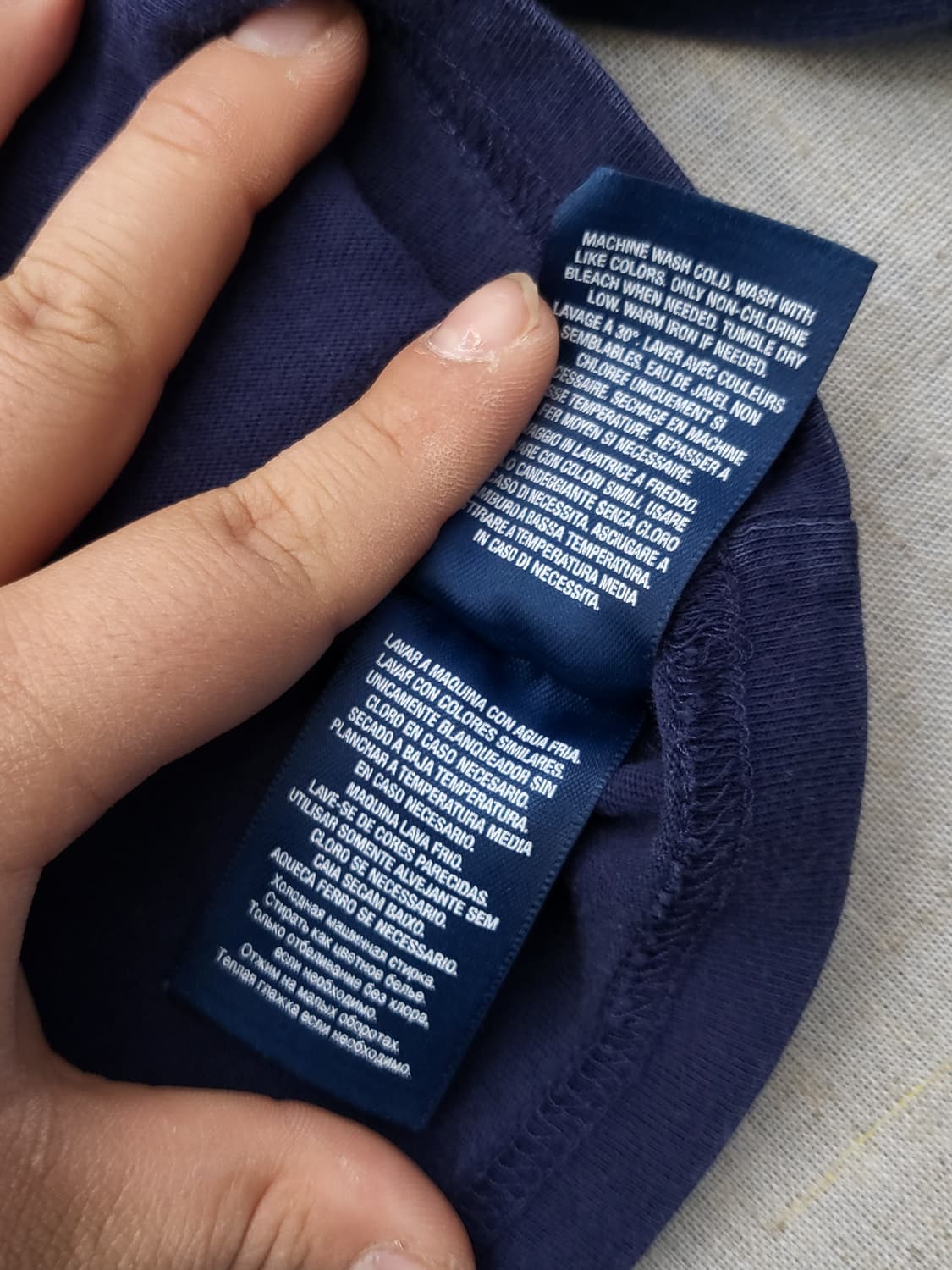 폴로 랄프로렌 네이비 긴팔 티셔츠 XL 상품이미지5